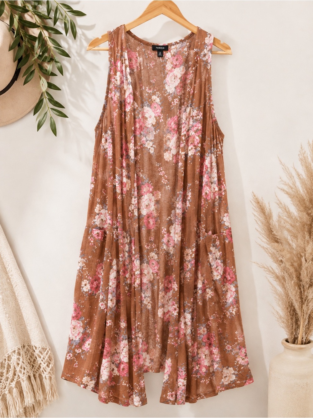 Torrid Boho Floral Maxi Vest / Duster – Size 3/4 Plus Size